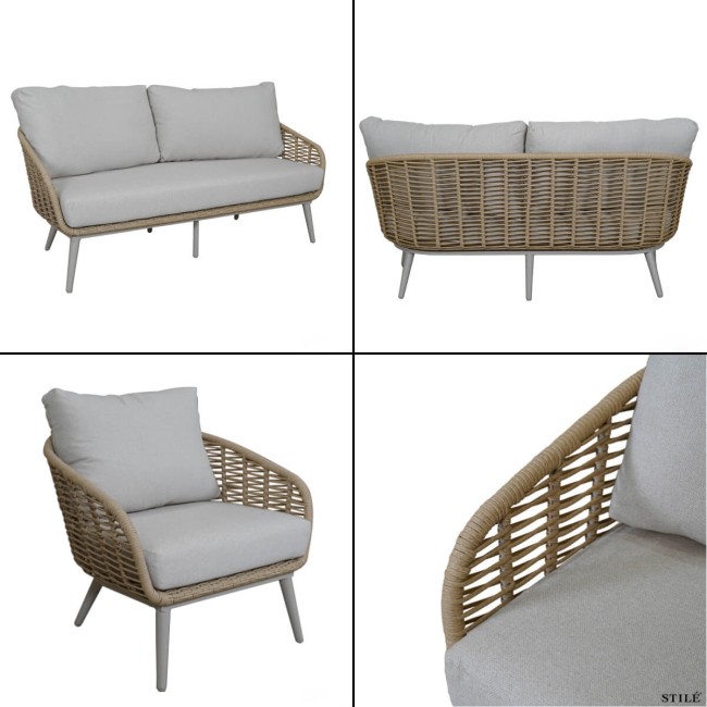 Set Divano da Giardino in Alluminio e Corda - Valencia