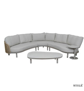 Set Divano da Giardino Angolare in Alluminio e Rattan - Marbella