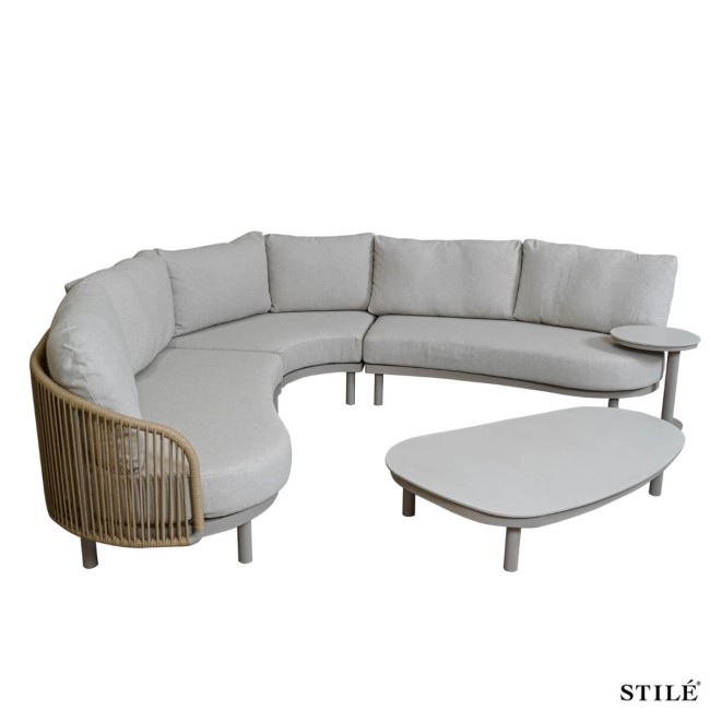 Set Divano da Giardino Angolare in Alluminio e Rattan - Marbella