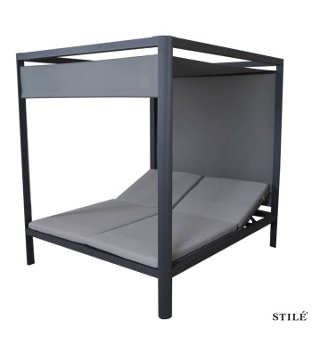 Lettino Baldacchino da Giardino in Alluminio 2 Colori - Formentera