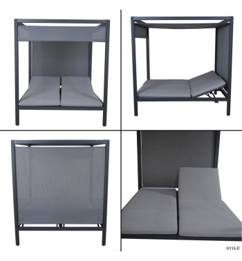 Lettino Baldacchino da Giardino in Alluminio 2 Colori - Formentera