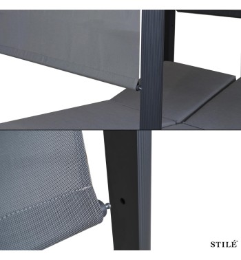 Lettino Baldacchino da Giardino in Alluminio 2 Colori - Formentera