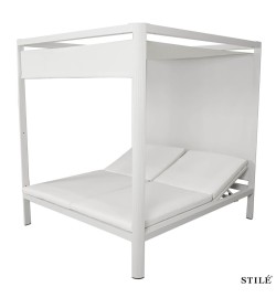 Lettino Baldacchino da Giardino in Alluminio 2 Colori - Formentera 2