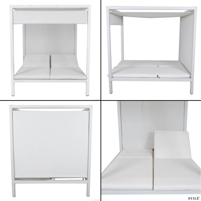 Lettino Baldacchino da Giardino in Alluminio 2 Colori - Formentera