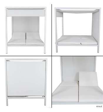 Lettino Baldacchino da Giardino in Alluminio 2 Colori - Formentera