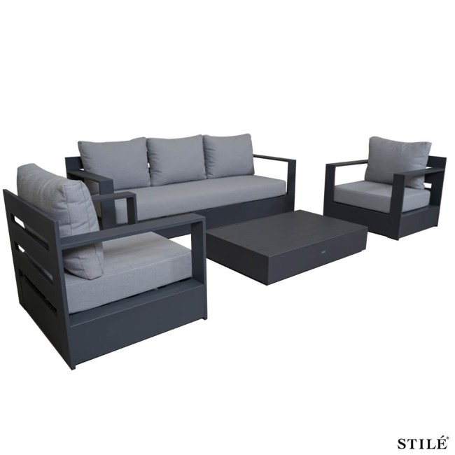 Set Divano da Giardino in Alluminio 2 Colori - Edinburgh