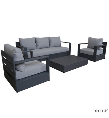 Set Divano da Giardino in Alluminio 2 Colori - Edinburgh