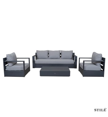 Set Divano da Giardino in Alluminio 2 Colori - Edinburgh