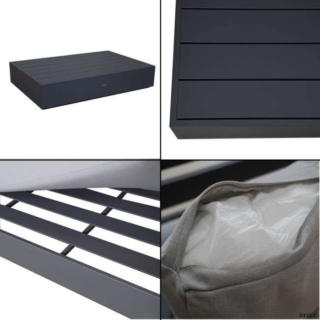 Set Divano da Giardino in Alluminio 2 Colori - Edinburgh