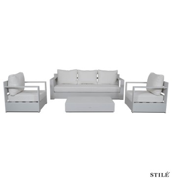 Set Divano da Giardino in Alluminio 2 Colori - Edinburgh