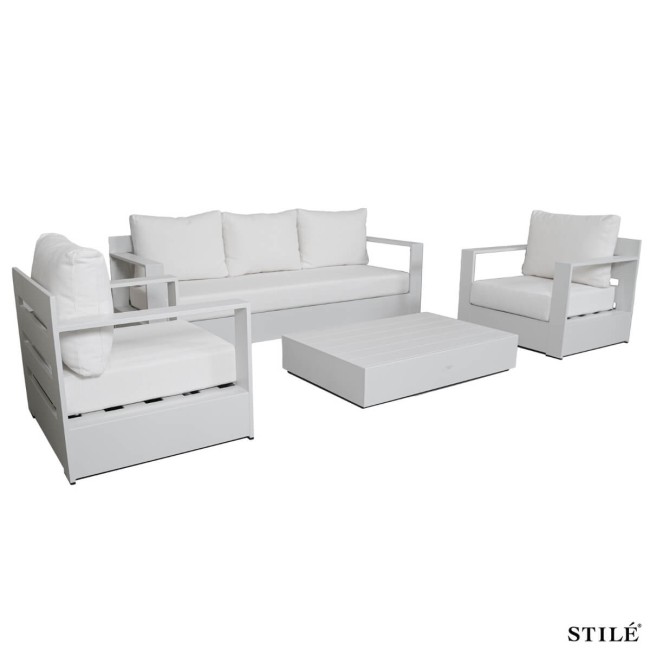 Set Divano da Giardino in Alluminio 2 Colori - Edinburgh