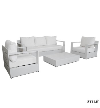 Set Divano da Giardino in Alluminio 2 Colori - Edinburgh