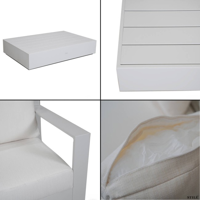 Set Divano da Giardino in Alluminio 2 Colori - Edinburgh