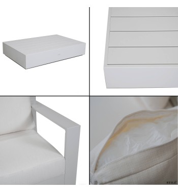 Set Divano da Giardino in Alluminio 2 Colori - Edinburgh