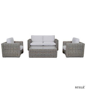 Set Divano da Giardino in Rattan Kabù e Legno - Tripoli