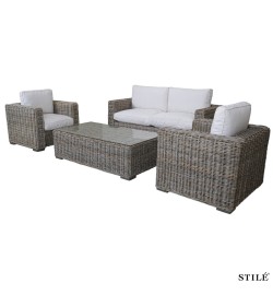 Set Divano da Giardino in Rattan Kabù e Legno - Tripoli 2