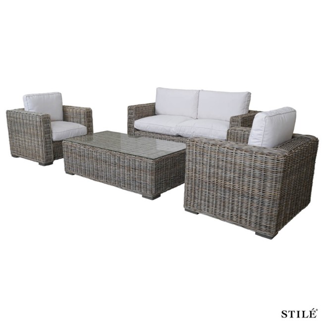 Set Divano da Giardino in Rattan Kabù e Legno - Tripoli