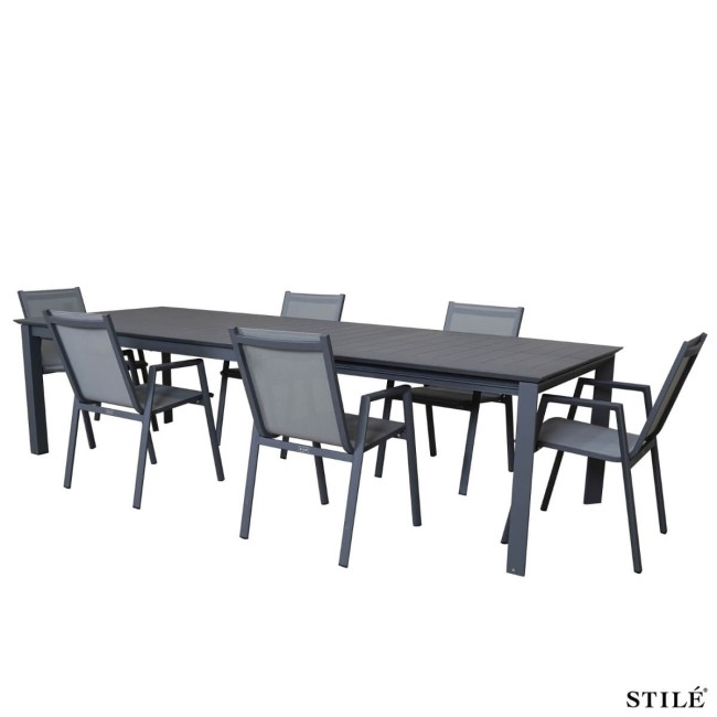 Set Tavolo Allungabile e Sedie da Giardino in Alluminio - Glasgow