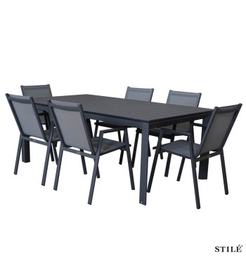 Set Tavolo Allungabile e Sedie da Giardino in Alluminio - Glasgow