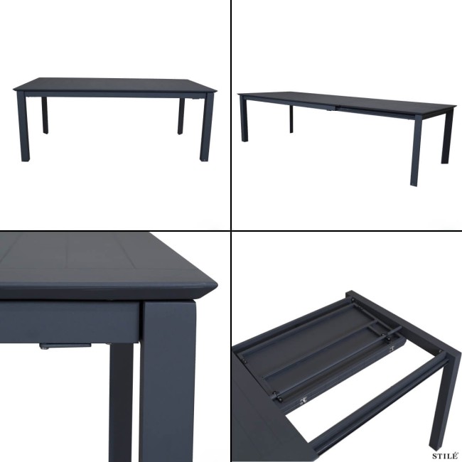 Set Tavolo Allungabile e Sedie da Giardino in Alluminio - Glasgow