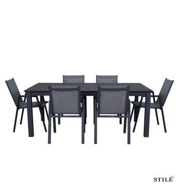 Set Tavolo Allungabile e Sedie da Giardino in Alluminio - Glasgow