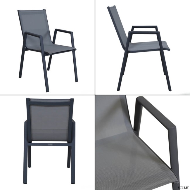 Set Tavolo Allungabile e Sedie da Giardino in Alluminio - Glasgow