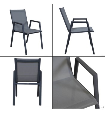 Set Tavolo Allungabile e Sedie da Giardino in Alluminio - Glasgow