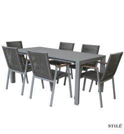 Set Tavolo Allungabile da Giardino in Alluminio - Belfast 2