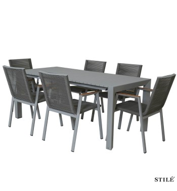 Set Tavolo Allungabile da Giardino in Alluminio - Belfast