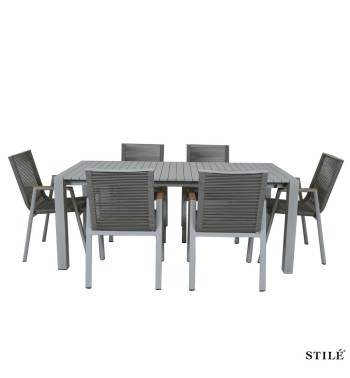 Set Tavolo Allungabile da Giardino in Alluminio - Belfast