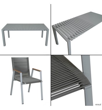 Set Tavolo Allungabile da Giardino in Alluminio - Belfast