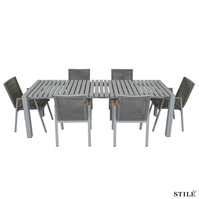 Set Tavolo Allungabile da Giardino in Alluminio - Belfast