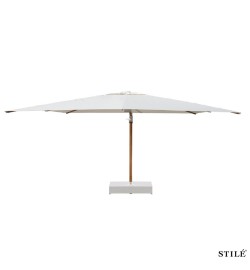 Ombrellone Decentrato in Alluminio Effetto Legno 350X350 cm - Soleil Wood 2