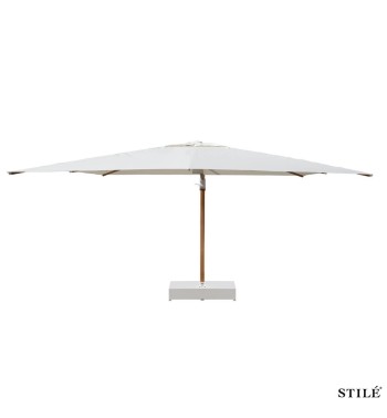 Ombrellone Decentrato in Alluminio Effetto Legno 350X350 cm - Soleil Wood