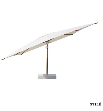 Ombrellone Decentrato in Alluminio Effetto Legno 350X350 cm - Soleil Wood