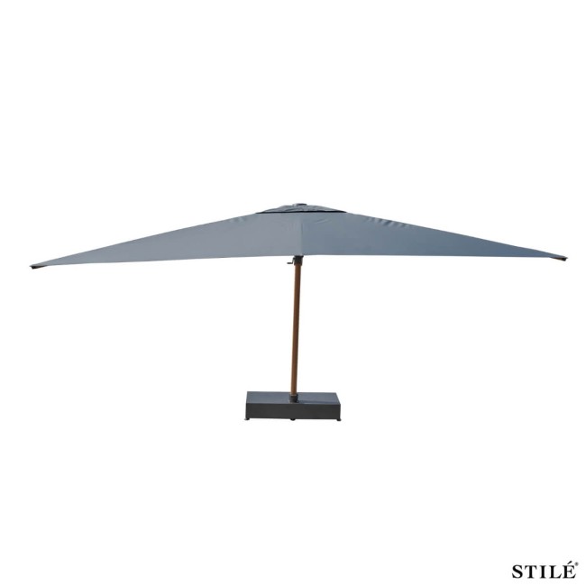 Ombrellone Decentrato in Alluminio Effetto Legno 350X350 cm - Soleil Wood