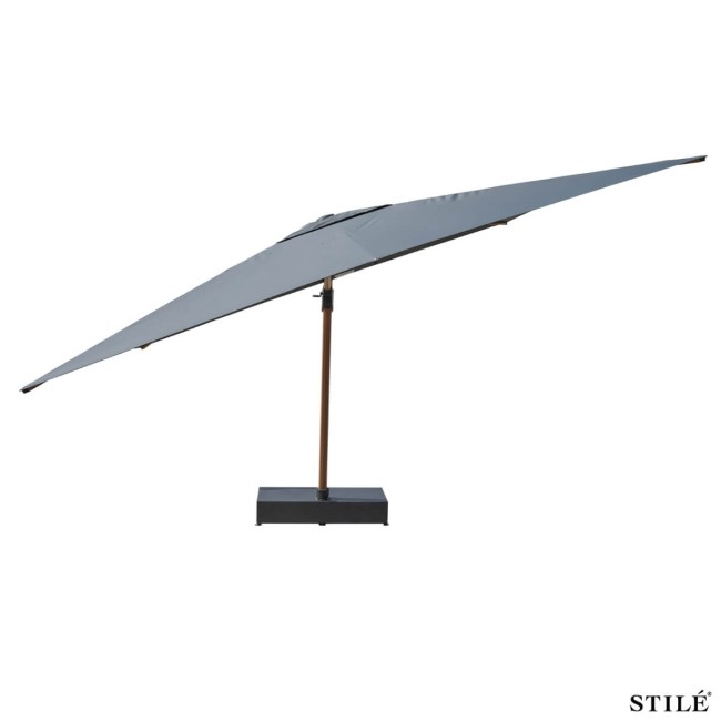 Ombrellone Decentrato in Alluminio Effetto Legno 350X350 cm - Soleil Wood