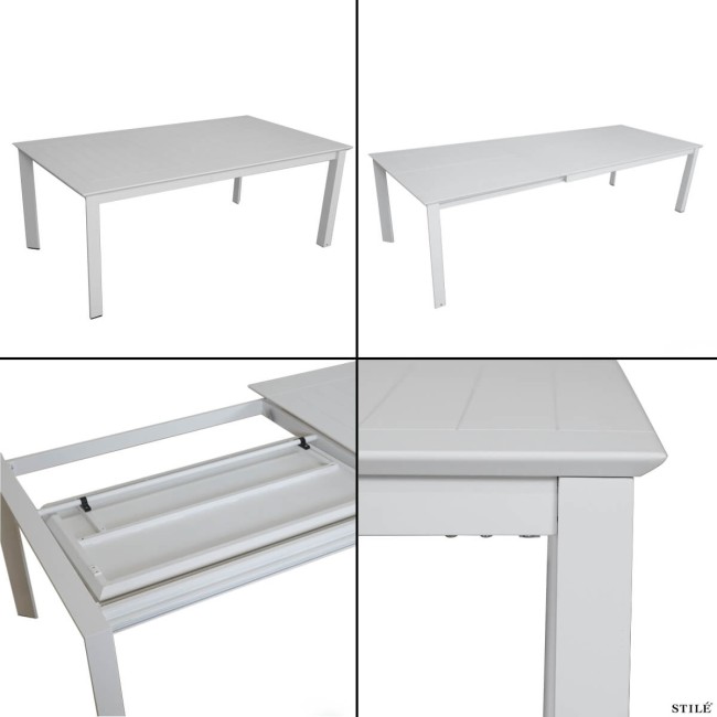 Set Tavolo Allungabile e Sedie da Giardino in Alluminio - Glasgow