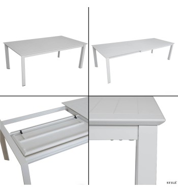 Set Tavolo Allungabile e Sedie da Giardino in Alluminio - Glasgow