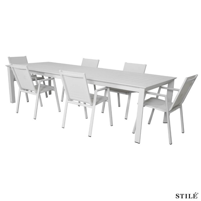 Set Tavolo Allungabile e Sedie da Giardino in Alluminio - Glasgow
