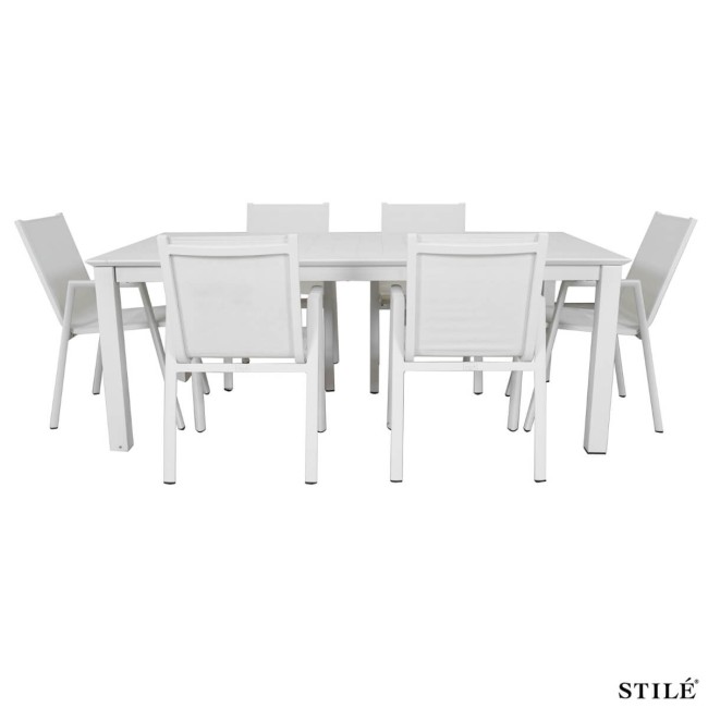 Set Tavolo Allungabile e Sedie da Giardino in Alluminio - Glasgow