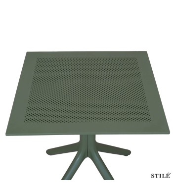 Tavolo da Esterno Quadrato 70x70 cm in Polipropilene 3 Colori - Palermo