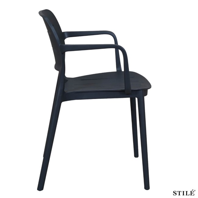 Sedia da Esterno in Polipropilene con Braccioli 3 Colori - Bologna