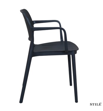 Sedia da Esterno in Polipropilene con Braccioli 3 Colori - Bologna