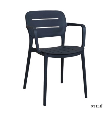 Sedia da Esterno in Polipropilene con Braccioli 3 Colori - Bologna