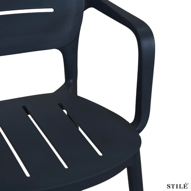 Sedia da Esterno in Polipropilene con Braccioli 3 Colori - Bologna