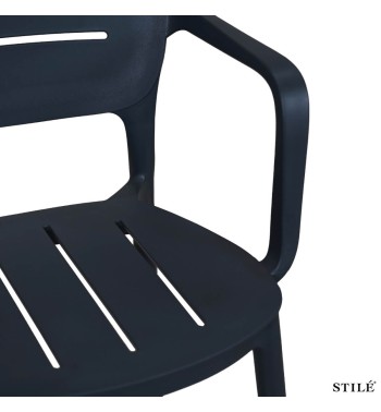 Sedia da Esterno in Polipropilene con Braccioli 3 Colori - Bologna