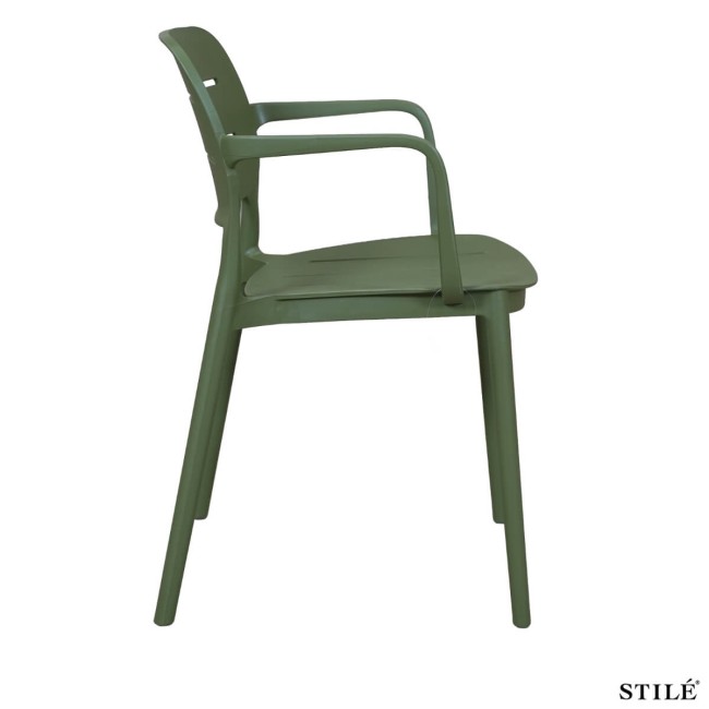 Sedia da Esterno in Polipropilene con Braccioli 3 Colori - Bologna