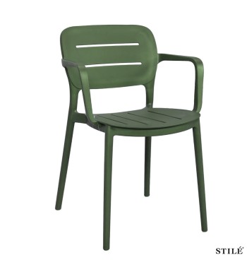 Sedia da Esterno in Polipropilene con Braccioli 3 Colori - Bologna