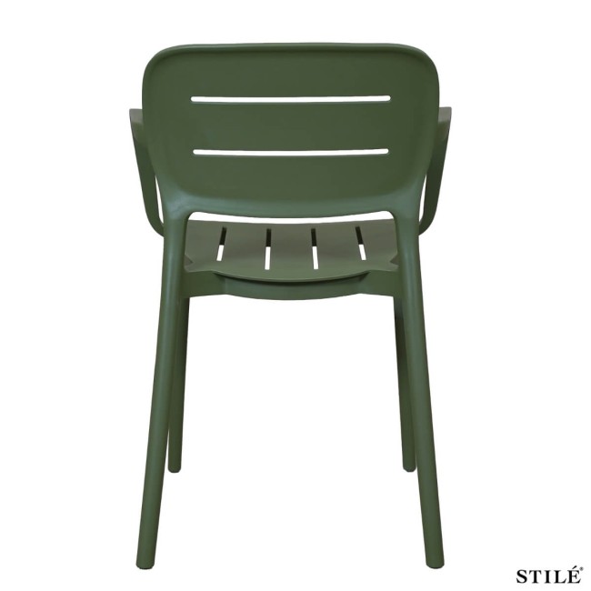 Sedia da Esterno in Polipropilene con Braccioli 3 Colori - Bologna